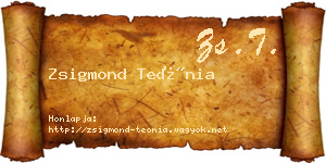 Zsigmond Teónia névjegykártya